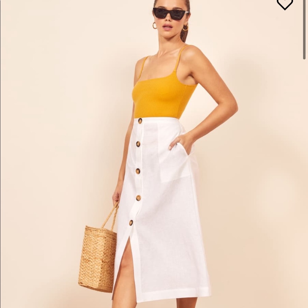 Reformation white skirt